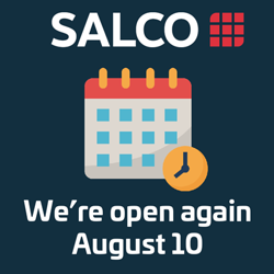 Salco zomersluiting: 27 juli t/m 7 augustus