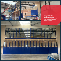 Een praktische schuifdeurwand voor uw werkplaats? Vraag Salco!